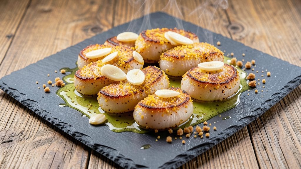 Scallops Bake Recipe: Crispy Cornmeal Crust With Lemon-Butter Bliss